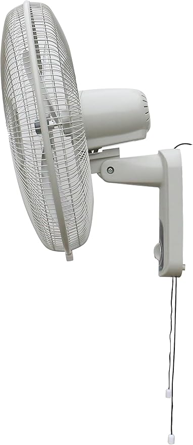 iLiving Glow Oscillating Wall Mount Fan with Adjustable Tilt, 18-inch, 3 Speed, Metal Grille and Blade, 90 Degree Oscillation, Airflow 1650CFM, Ideal for Home, Bedroom, Gym & Office, Greenhouse