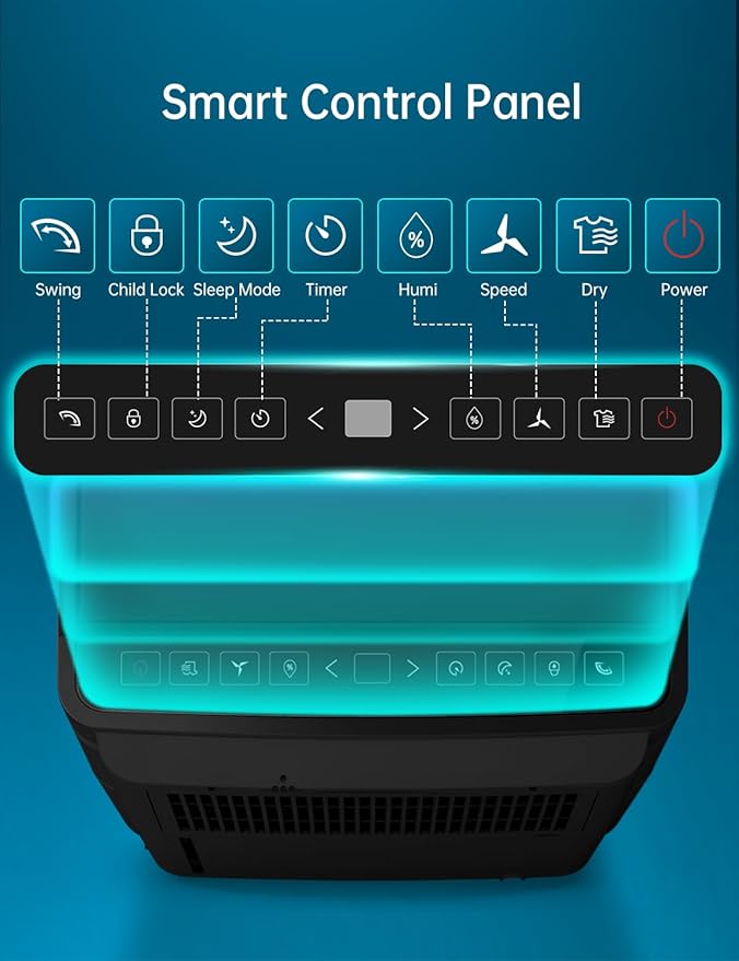 4500 Sq.Ft Dehumidifier with Drain Hose 80 Pint, for Basement, Bathroom, Bedroom, Home, Automatic Defrosting, Intelligent Humidity Control with 24HR Timer, Smart Quiet Dehumidifiers, Black