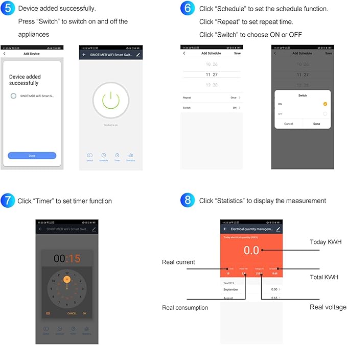 WiFi Energy Meter, Real Time Monitoring, APP Remote Control, Single Phase with Voltage Monitoring and Power Analysis for Easy Installation