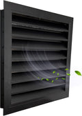 Byson 20"x 20" Aluminum Black Gable Vent - MaxShield Series Anodized Louvered Vent - Weatherproof Louver Air Vent Grille with Steel Mesh - HVAC, Attic, Container and Shed Vent