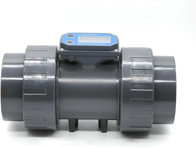 1-1/2inch Electronic LCD Digital Display Flowmeter NPN Turbine Flow Meter PVC Pipe Liquid Water For Farm/Garden Irrigation