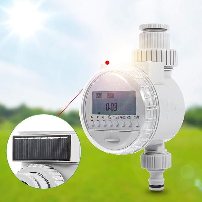 Solar Power Irrigation Timer for Garden Lawn Greenhouse Drip System Automatic Watering Controller Programmable Sprinkler Standard Hose Faucets