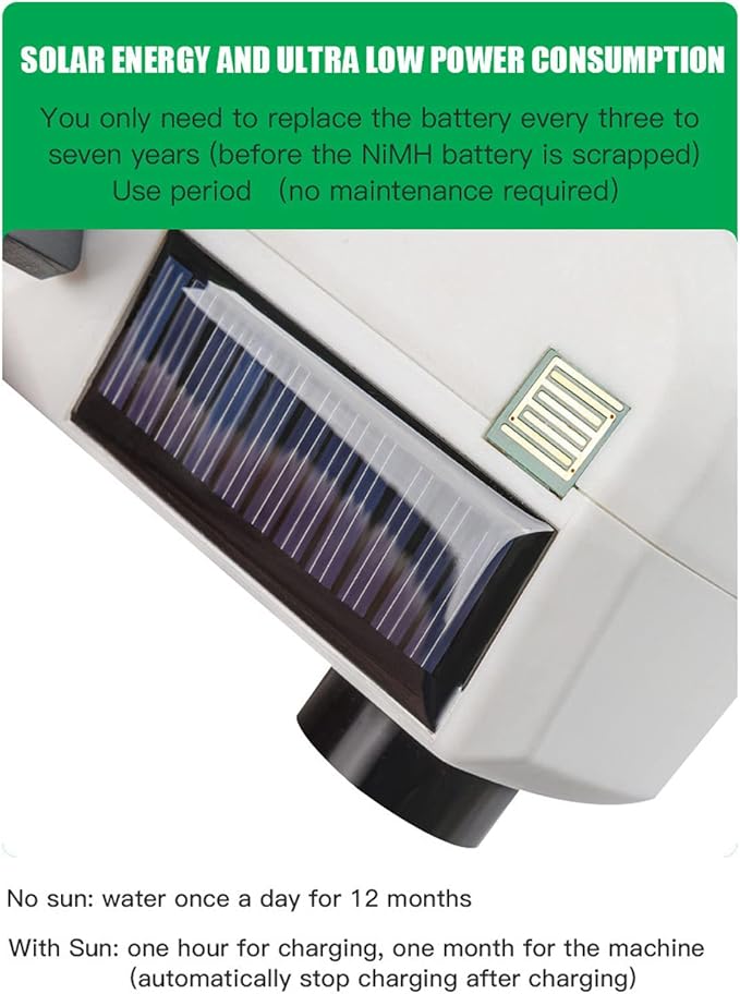 Solar Sprinkler Timer, Programmable Water Timer for Garden Hose with Rain Delay & Self Inspection, IP68 Automatic Irrigation Timer for Drip Irrigation and Lawn Watering System