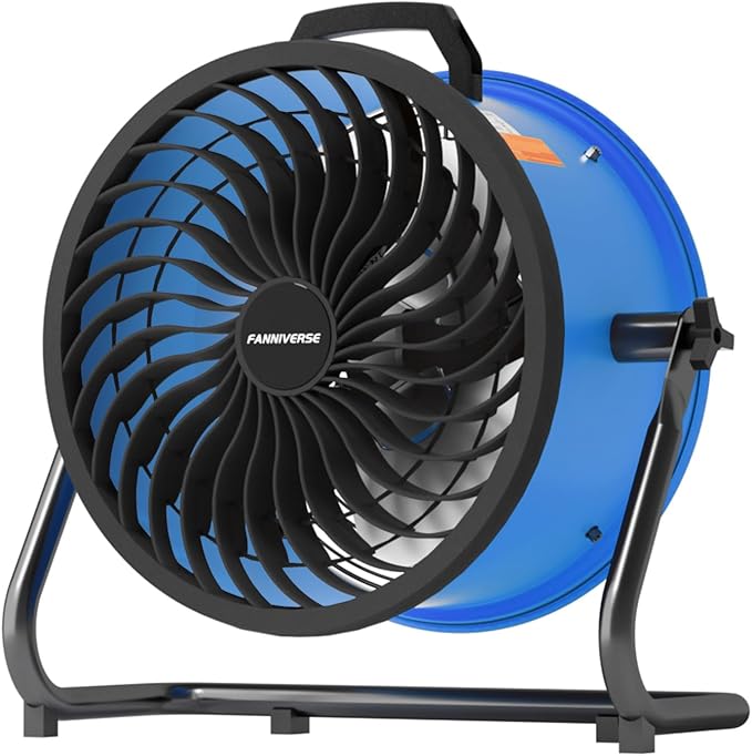 16 Inch High Velocity Floor Fan 3000 CFM Heavy Duty Metal Fan with 360° Tilt & Wall Mount Bracket - 3-Speed Portable Shop Fan for Garage, Patio, Workshop & Gym - UL Safety Listed