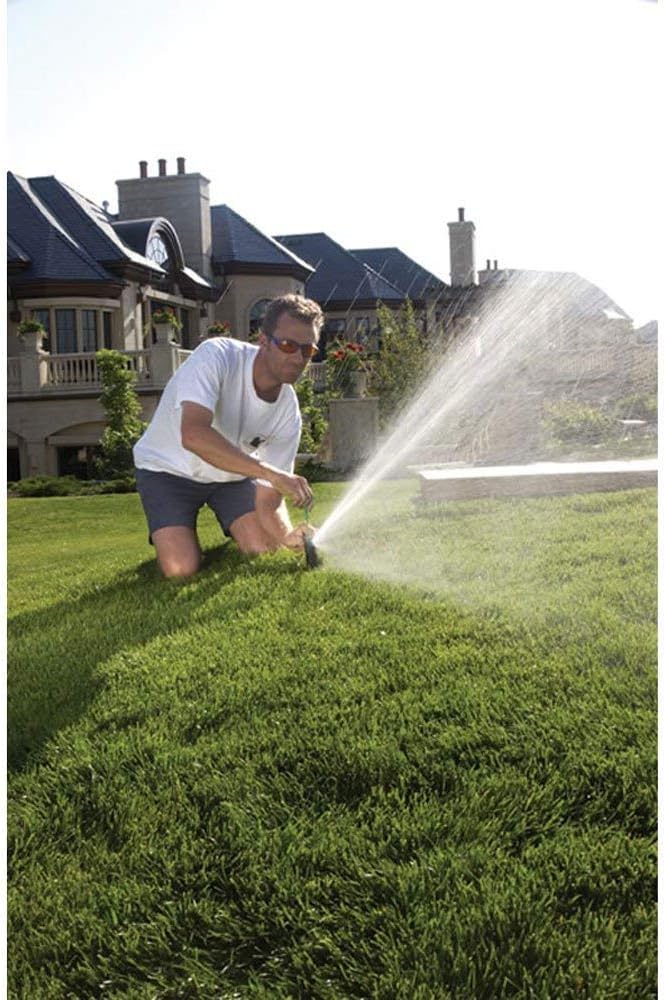 Rain Bird 5000 Heavy Duty Simple Adjust Gear Driven Rotor Sprinkler Head, 4-Pack - 3/4 inch Inlet - Water Efficient 4 inch Pop Up Lawn Sprinkler, Adjustable 40-360 Degree Arc and 25-50 ft Radius