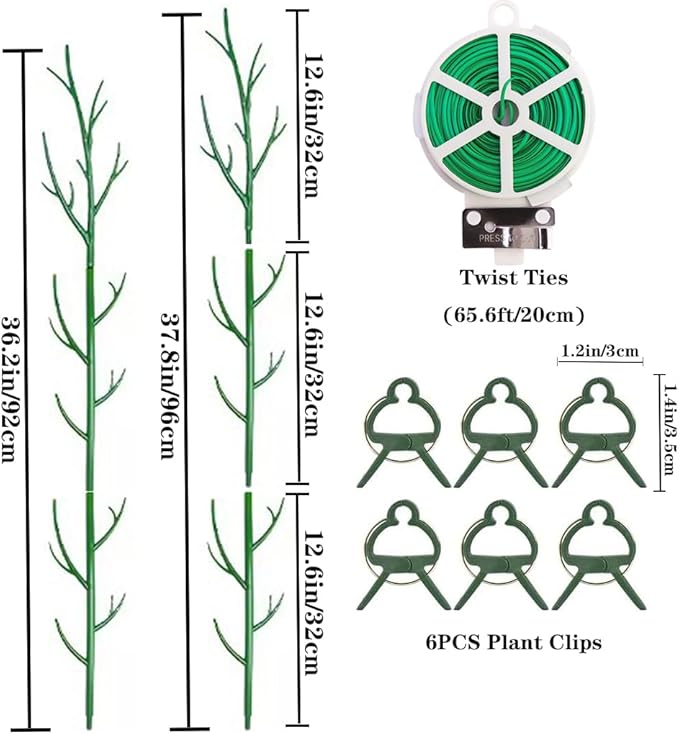 Monstera Plant Support Stakes, 4 Pack Stackable Garden Trellis Climbing Plant Support Structures with Extension Poles for Indoor Outdoor Potted (28''- 4 Pack)