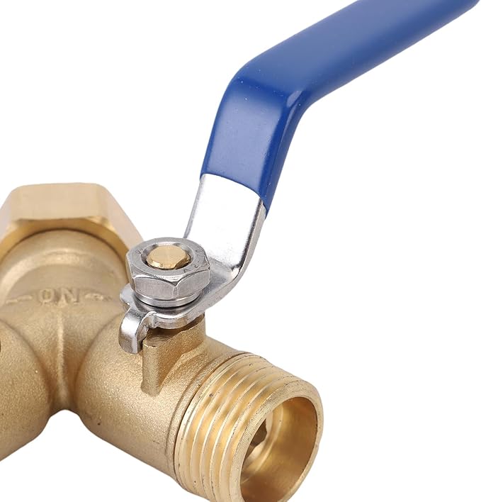 Srliya Brass Garden Hose Diverter, Large Ergonomic Handle Dual Valve System 3/4in Heavy Duty Y Valve Hose Splitter, with Seamless Integration for Household Garden Backyard