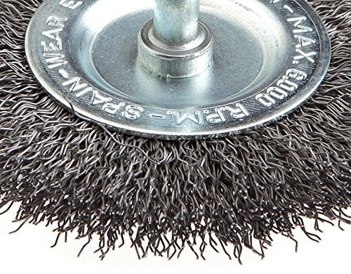 Forney 72254 Wire Wheel Brush, Coarse Crimped with 1/4" Round Shank, 3" (Pack of 6)