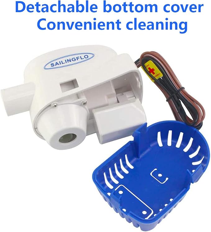 1100 GPH Automatic Bilge Pump - 12V, 1-1/8"(29mm) Outlet, Submersible Boats Water Pump with Float Switch, Snap-Off Strainer, Easy Install for Boat, Marine, Canvas,Ponds