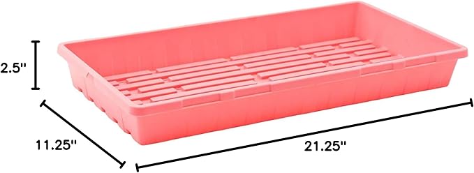 Bootstrap Farmer 1020 Trays, Pink Extra Strength No Hole, 10 Pack, Seedling Tray for Growing Microgreens, Wheatgrass Seeds, Hydroponic Germination, Fodder System