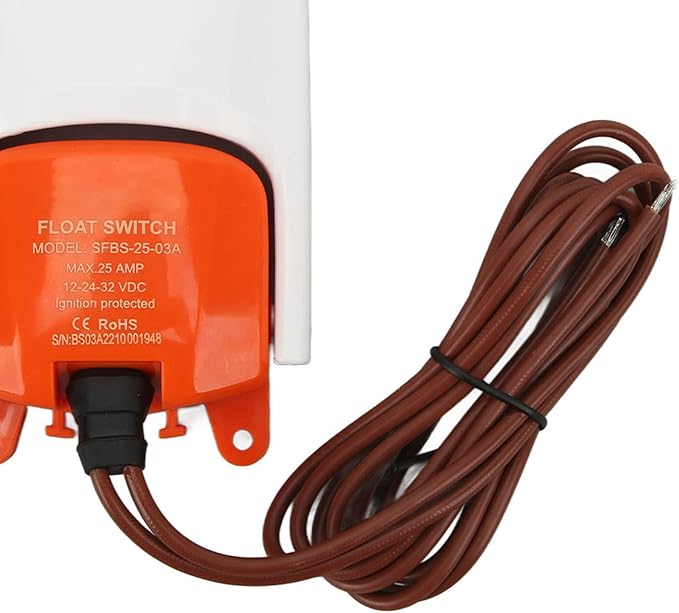 Boat Float Switch, 12V 24V 32V Automatic Marine Bilge Pump Switch, Good Sealing, Submersible - Reliable Pump Operation, Heavy Duty ABS, Easy Installation for Marine Use