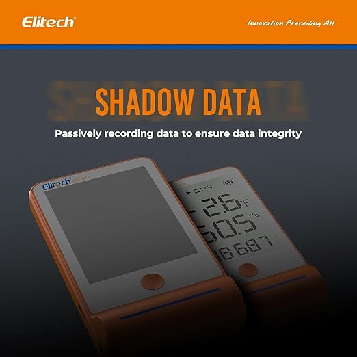 Elitech 50Pack Bluetooth Thermometer Data Logger Temperature for Refrigerator with Shadow Data 100000 Point Export PDF/CSV Report, Pharmacy Vaccine DDL Certificate, MAX MIN with Dual Probe GSP-6G-TDE