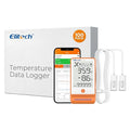 Elitech 100Pack Bluetooth Thermometer Data Logger Temperature for Refrigerator with Shadow Data 100000 Point Export PDF/CSV Report, Pharmacy Vaccine DDL Certificate, MAX MIN with Dual Probe GSP-6G-TDE