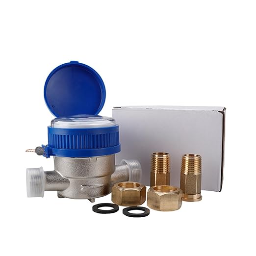 Flow Sensor Meter Digital Pipeline Water Flow Smart Water Meter Mechanical Rotary Pointer Counter Water Meter Flow Measuring Tools with Copper Fittings Gadget
