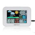Wireless Weather Station Color Display Digital Weather Station with High Precision Sensor Indoor Outdoor Thermometer with Atomic Clock, Temperature, Humidity, Weather Forecast (Model AW-005)