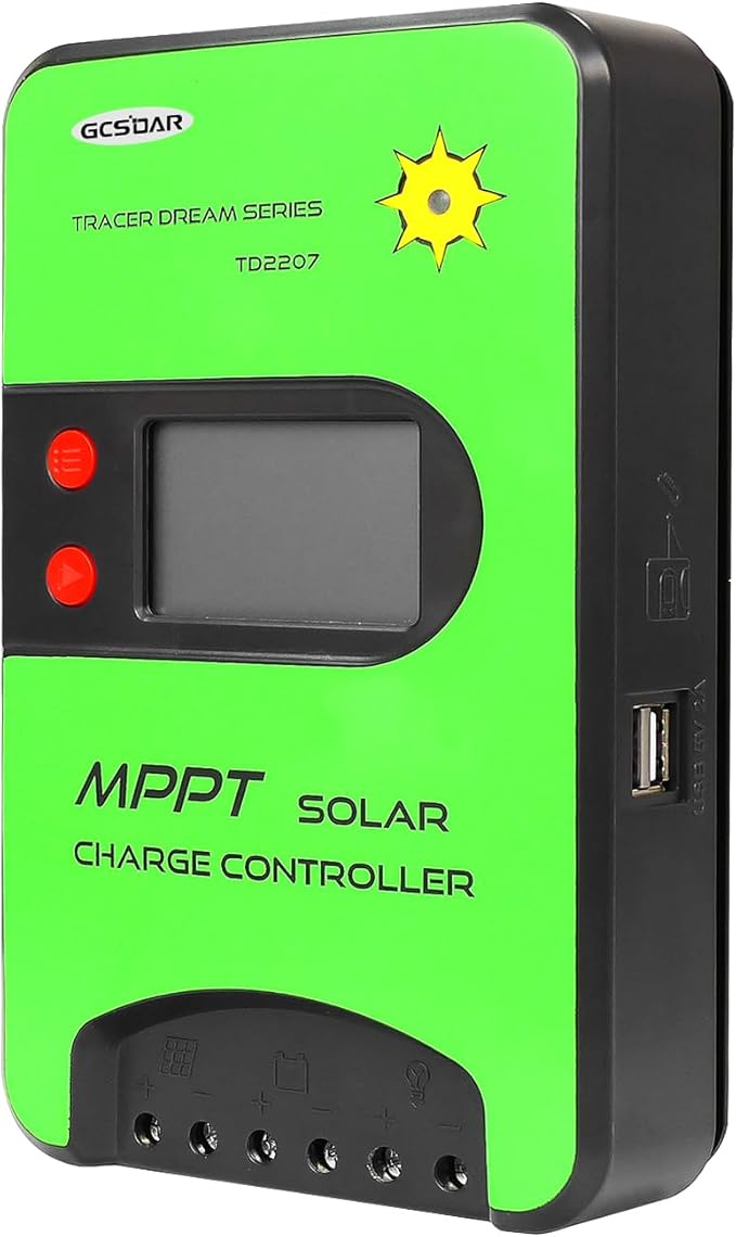 20A MPPT Wireless Solar Charge Controller 12V/24V Automatic Maximum PV 75V Charge Controller Built-in WiFi Adapter with LCD Display for 12/24 Volt LiFePO4, Gel, AGM, FLD, SLD, Li Battery