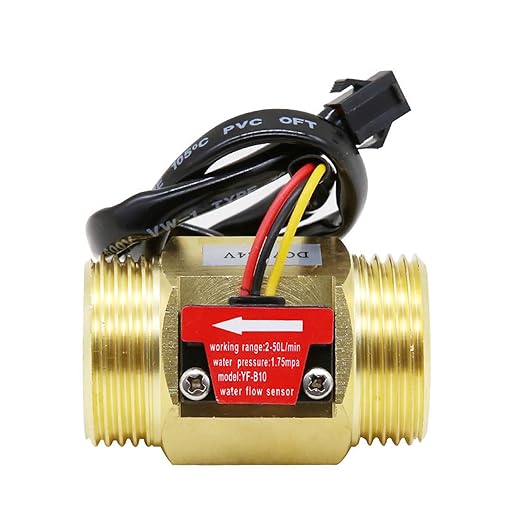 G1" Male Thread Brass Water Flow Sensor Switch Hall Effect Liquid Flowmeter Fluidmeter Counter BSP 2-50L/Min（58mm in Total Length）