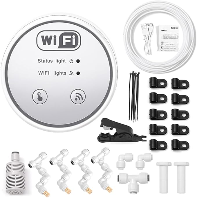WiFi Gardening Water Timer Cellphone APP Control Garden Automatic Watering Device Balcony Irrigation Controller (4 nozzles Set)