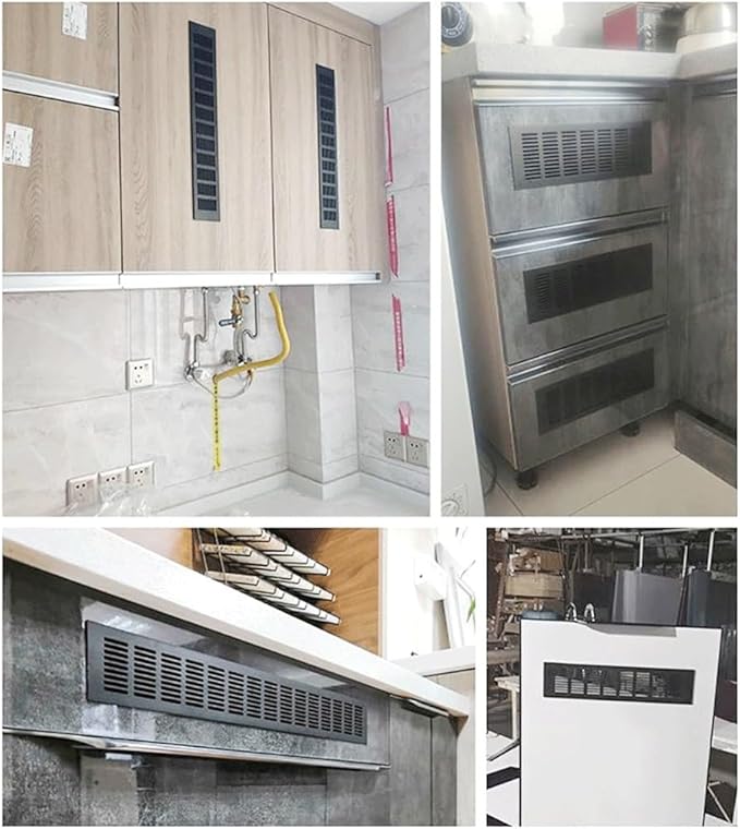 1pcs Aluminum Gas Vent Grille Cover for Home/Office Ventilation - Adjustable Exhaust Louver Easy Install 100mm Height(225mm)