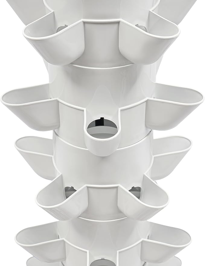 50-Holes Hydroponic Tower Growing System Indoor, Garden Vertical Planter Germination Kit with Pump, Hydroponics Growing Tower, Smart Vertical Hydroponic Garden Tower w/Movable Grey Water Tank, IP68