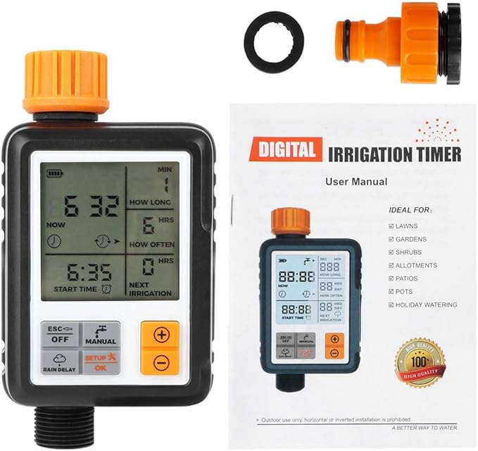 Omabeta Automatic Smart LCD Display Water Tap Timer Irrigation Controller for Garden Irrigation System