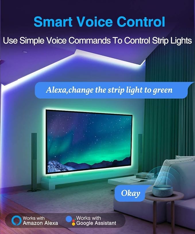 LED Wifi Controller, RGB Led Light Strip Voice Control From Alexa & Google Home, WIFI Wireless Smart Controller With Free App via IOS or Android Smartphone