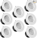 HG Power 3 Inch Soffit Vents with Built-in Screen Mesh, ABS Fixed Louvered Round Vent Cover for Under Eave, Inline Duct, Dryer Vent, HVAC Ventilation, Attic & Home Venting，8 Pack White，75mm