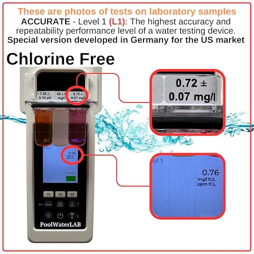 Digital Pool Water Tester Photometer – Accurate Water Analyzer for Pools, Spas & Hot Tubs – Tests 27 Parameters – Bluetooth/WiFi – App for pH, Chlorine, Alkalinity & More