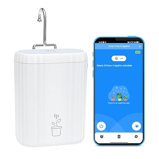 WiFi Automatic Plant Waterer: Smart Drip Irrigation System, DIY Automatic Drip Irrigation Kit for 10 Potted Plants, App Control, Water Shortage Alert, for Garden, Greenhouse, Potted Plants