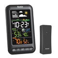 BALDR Digital Color Weather Station Vertical Display with Remote Sensor,12H Forecast,Temperature,Humidity and Atomic Clock,Adapter Powered with Backup Battery,Wireless Indoor Outdoor Thermometer,Black