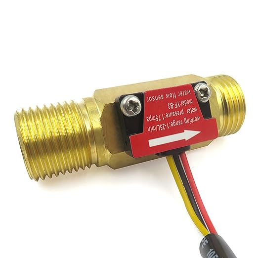 G1/2" Male Thread Brass Water Flow Sensor Switch Hall Effect Liquid Flowmeter Fluidmeter Counter BSP 1-25L/Min（66 mm in Total Length）