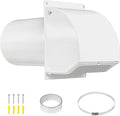 Neoaider 6 Inch Hooded Wall Vent Cover with Screen and Damper, 14GA/2MM Thick Heavy-Duty Steel Vent Covers for Wall, Vent Cover for Dryer Ventilation and Outdoor Air Exhaust, White