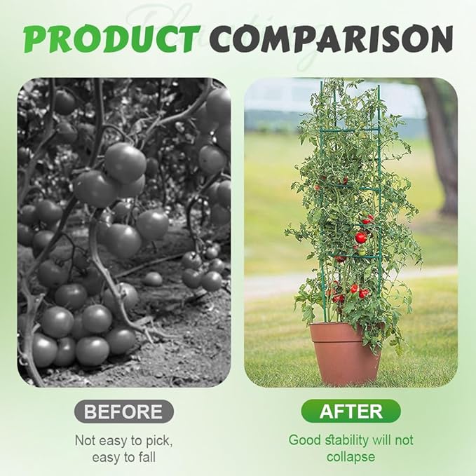 Adjustable Modular Plant Support Frame, 2026 New Garden Raised Bed Planter Heavy Duty Steel Tomato Trellis Kit, Upgrade Plant Support Tower Stakes Provides Support for Climbing Plants (2, Green)