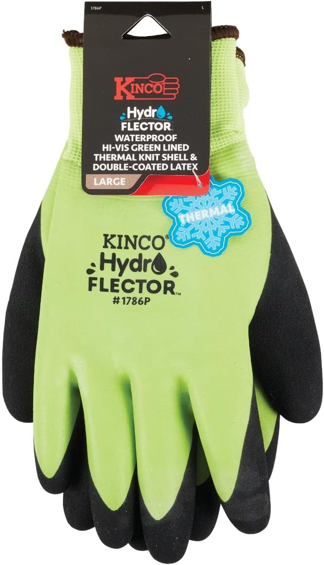Kinco - Hydroflector Lined Waterproof Latex Work Gloves, Extra Warm, (1786P)