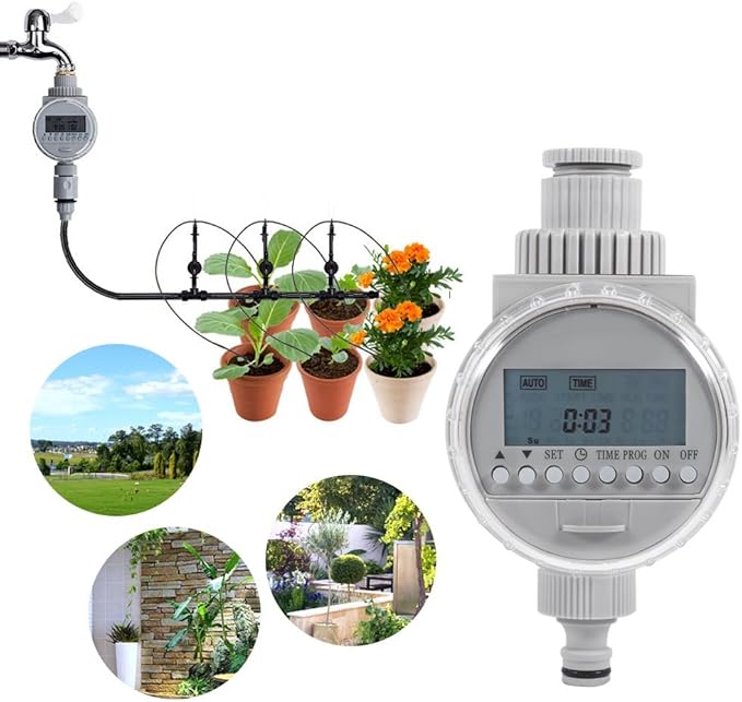 Solar Power Irrigation Timer for Garden Lawn Greenhouse Drip System Automatic Watering Controller Programmable Sprinkler Standard Hose Faucets