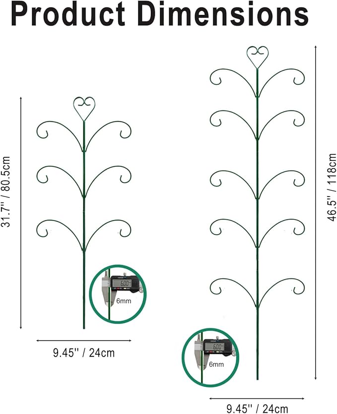 2 Pack Monstera Plant Support Trellis, 31” & 46” Adjustable Steel Plant Stakes for Indoor & Outdoor Use, Plant Trellis for Potted Climbing Plants, Tall Pothos Plant Climber Support for Ivy Pothos Hoya