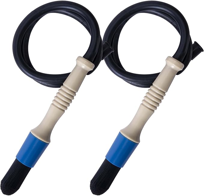 moonoom 2 Pcs Parts Washer Brush with Hose- Wear Resistant Parts Cleaning Brush with 31 Inch Long Hose- Parts Cleaner Flow Through Replacement Brush for Parts Cleaning