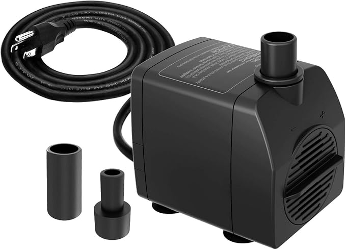 Knifel Submersible Pump 200GPH Ultra Quiet with Over Heating Protection 5.2ft High Lift for Fountains, Hydroponics, Ponds, Aquariums & More…