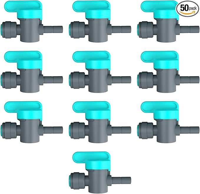 Straight Connector Valve, Match Rain Seer 12mm to 6mm Irrigation Fitting, control each emitter independently, Drip Irrigation Kit Accessories used in Smart Quick-connected drip irrigation kit(10pcs)