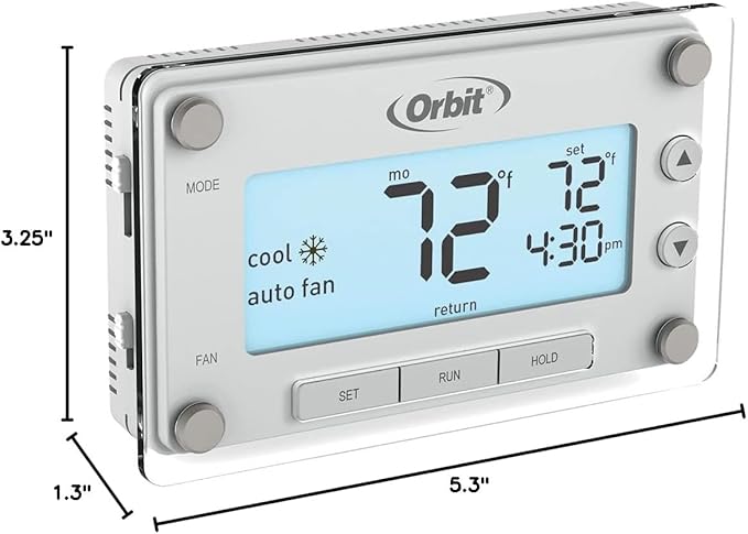 Orbit 83521 Clear Comfort Programmable Thermostat with Large, Easy-to-Read Display, White