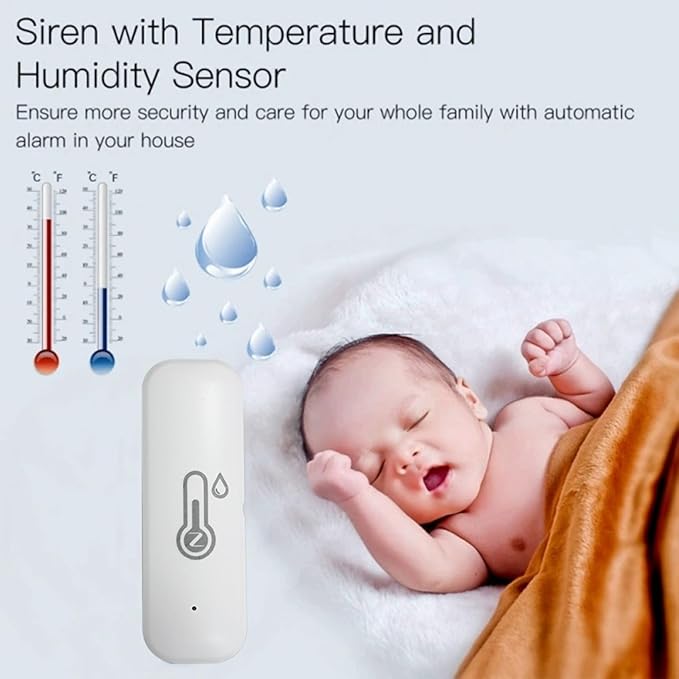 Tuya Zigbee Smart Temperature Humidity Sensor Outdoor IP65 Waterproof APP Controlled Remote Monitoring Alert System Smart Home Compatible