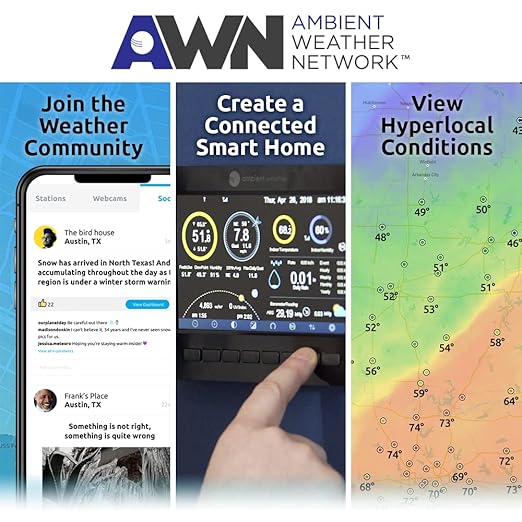 Ambient Weather WS-7078 Smart Weather Station w/WiFi Remote Monitoring and Alerts