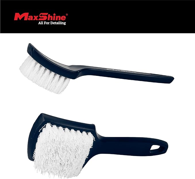 Maxshine Universal All-Purpose Cleaning Brush | Long-Handled Stiff Bristle Brush for Tires, Carpets, Upholstery & Floor Mats | Removes Tough Dirt & Stubborn Stains | Premium Auto Detailing Accessory