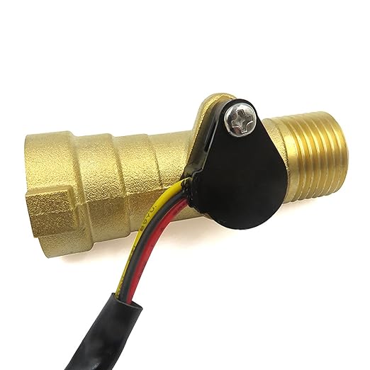 G1/2" Water Flow Sensor Thread Male to Female Brass Switch Hall Effect Liquid Flowmeter Fluidmeter Counter BSP 1-30L/Min（66 mm in Total Length）