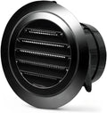 4inch Soffit Vent for Exhaust Fan with Built-in Mesh Screen, Black Round Soffit Exhaust Vent Cover ABS Louver Grille Cover, Dryer Vent for Bathroom Office Kitchen
