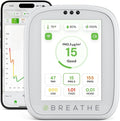 BREATHE Airmonitor Plus Indoor Air Quality Monitor – Smart CO2, PM1 PM2.5 PM10, VOC & Formaldehyde Sensor | Professional-Grade Air Monitor with App