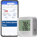 Remote WiFi Temperature & Humidity Sensor, No Subscription 24/7 Remote Temp Monitor with Email, Text Alerts, Sound & Light Alarm, Idea for RV, Pet, Greenhouse, Farm, Freezer, Server Room