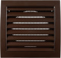 Vent Systems 4” Inch Brown Plastic Soffit Vent Cover – Heavy-Duty Louvered Exterior Dryer Vent Cover with Protective Mesh Screen – HVAC Exhaust Grille for Bathroom, Dryer, Garage