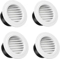 Hon&Guan Soffit Vents, 6 Inch Vent Cover Round Soffit Vents Exterior with Built-in a Fly Screen for Bathroom Office Home Ventilation (4PCS)