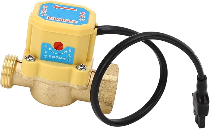 Universal Water Pump Pressure Switch Adjustable Automatic Water Pressure Booster Pump Controller ABS Brass Construction G3/4 to G1/2 Size for Home Industrial Use 2A Current